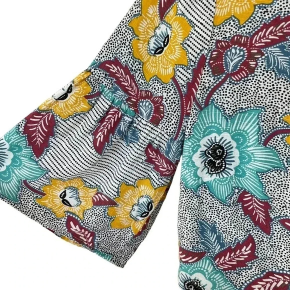 BCBGeneration Crop Top Short Sleeves Open Back Floral Print - Picture 2 of 7